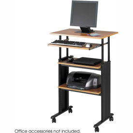 Safco® Products 1929MO Muv™ Stand-up Adjustable Height Workstation - Medium Oak 1929MO