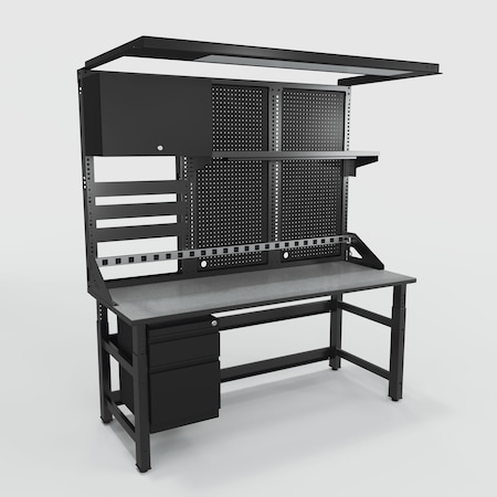 Computer Workstation, 1, 000 lb cap. MPN:TWTYP15TBLKSTGMBK