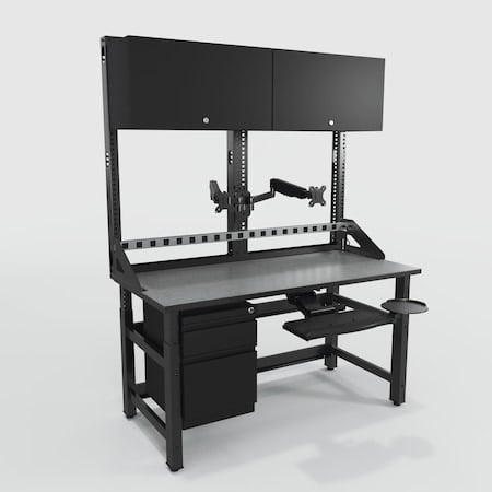 Computer Workstation, 1, 000 lb cap. MPN:TWTYP16TBLKSTGMBK