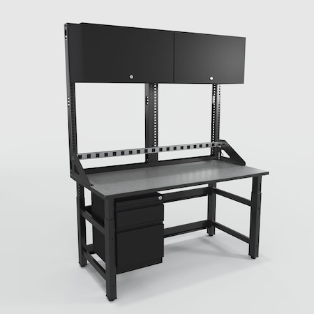 Computer Workstation, 1, 000 lb cap. MPN:TWTYP17TBLKSTGMBK