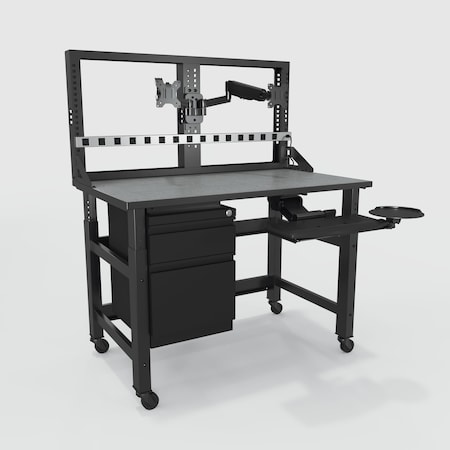 Computer Workstation, 1, 000 lb cap. MPN:TWTYP18TBLKSTGMBK