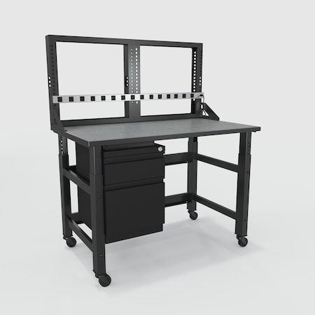 Computer Workstation, 1, 000 lb cap. MPN:TWTYP19TBLKSTGMBK