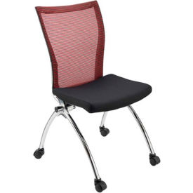 Safco® Valor&eacute; Training Series Mesh Fabric High-Back Chair with Casters Red - 2 Pack TSH2BR