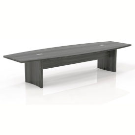 Safco® 12' Boat-Shaped Conference Table Gray Steel - Aberdeen Series ACTB12LGS