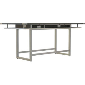 Safco® Mirella Conference Table Standing-Height 8'L Rectangle Stone Gray MRCH8SGY