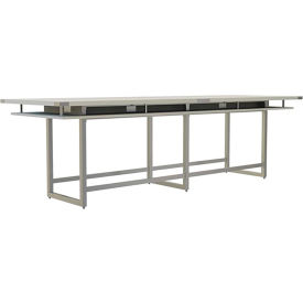 Safco® Mirella Conference Table Standing-Height 12'L Rectangle White Ash MRH12WAH