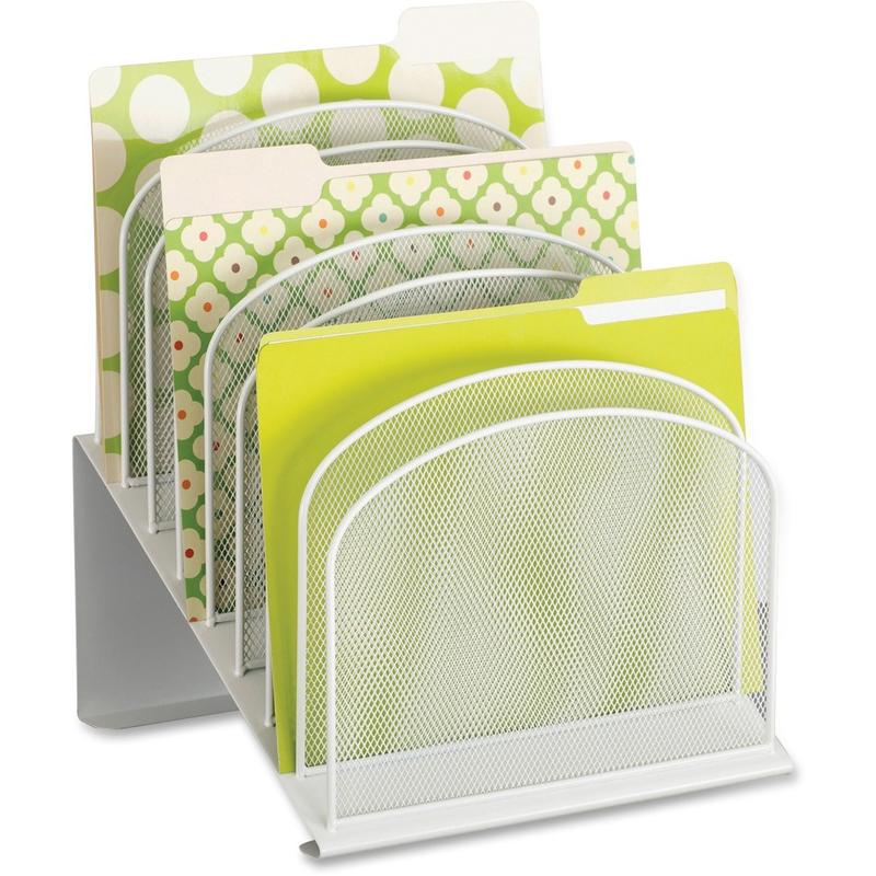 Safco Onyx Wire Mesh 8-Tier Desktop Organizer, 14inH x 11 13/16inW x 10 13/16inD, White MPN:3258WH