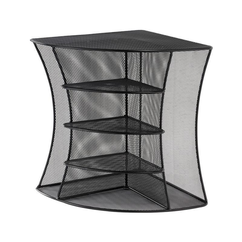 Safco Onyx Mesh Corner Organizer, Six Sections, 15 x 11 x 13, Black MPN:3261BL