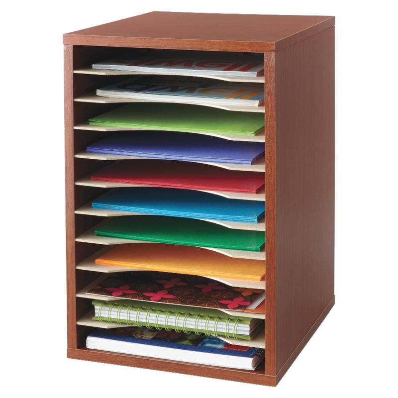 Safco Compact Adjustable Shelf Organizer, 16in x 10 13/16in x 12in, Cherry MPN:9419CY