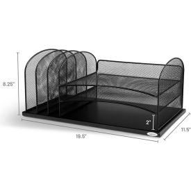 Onyx™ 3 Horizontal/3 Upright Sections Desktop Organizer 3254BL