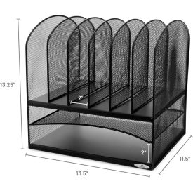 Onyx™ 2 Horizontal/6 Upright Sections Desktop Organizer 3255BL