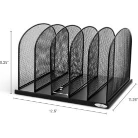 Onyx™ 5 Upright Sections Desktop Organizer 3256BL