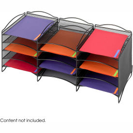 Safco® Desktop Organizer with 12 Compartments & Connector Clips Black 9430BL