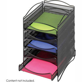 Safco® Steel Mesh Desktop Organizer with 5 Drawers Black 9432BL