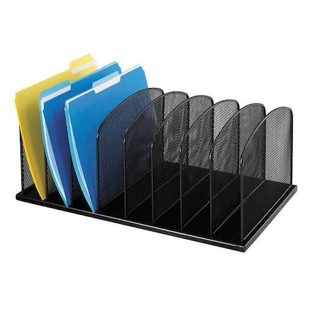 Desktop Separator, Black, Steel, 19 1/4 in W, 11 1/2 in L, 8 1/4 in H, 8 Number of Compartments MPN:3253BL