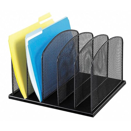 Desktop Separator, Black, Steel, 12 1/2 in W, 11 1/4 in L, 8 1/4 in H, 5 Number of Compartments MPN:3256BL