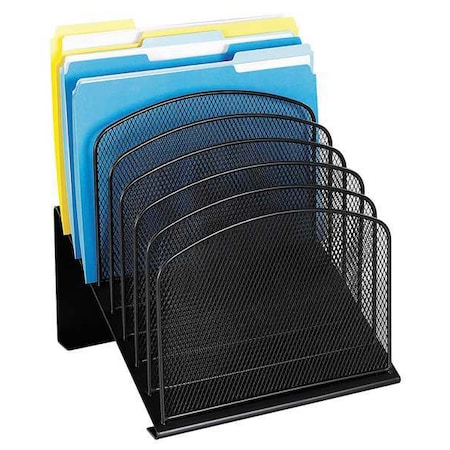 Desktop Separator, Black, Steel, 11 3/4 in W, 10 3/4 in L, 14 in H, 8 Number of Compartments MPN:3258BL