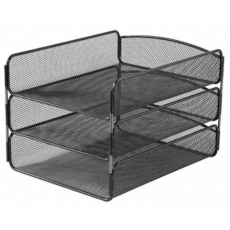 Letter Tray, Black, Steel, 9 1/4 in W, 11 3/4 in L, 8 in H, 3 Number of Compartments MPN:3271BL