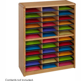 36 Compartment Economy Literature Organizer - Medium Oak 7121MO