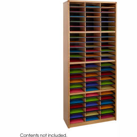 72 Compartment Economy Literature Organizer - Medium Oak 7131MO