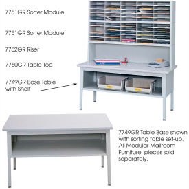 Mailroom Sorting Table Frame (Top sold separately) 7749GR