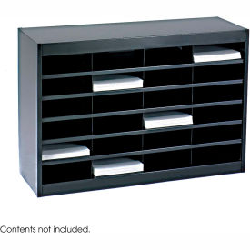 24 Compartment Steel Literature Organizer - Black 9211BLR