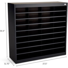 36 Compartment Steel Literature Organizer - Black 9221BLR