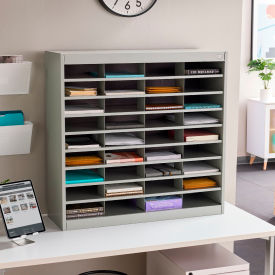 36 Compartment Steel Literature Organizer - Gray 9221GRR