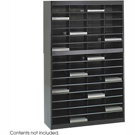 60 Compartment Steel Literature Organizer - Black 9231BLR