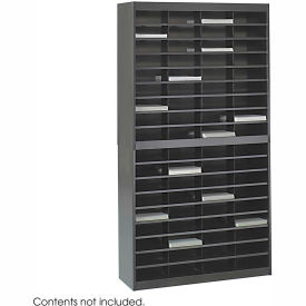 72 Compartment Steel Literature Organizer - Black 9241BLR