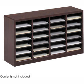 24 Compartment Wooden Literature Organizer - Mahogany 9311MH