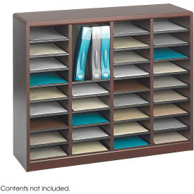 36 Compartment Wooden Literature Organizer - Mahogany 9321MH