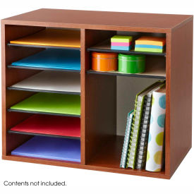 Wood Adjustable Literature Organizer - 12 Compartment 9420CY