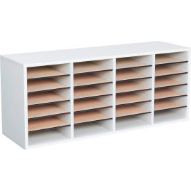24 Compartment Adjustable Literature Organizer - Gray 9423GR