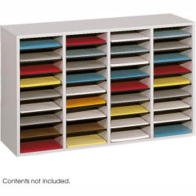 36 Compartment Adjustable Literature Organizer - Gray 9424GR