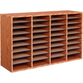 Wood Adjustable Literature Organizer 36 Compartment 9424MO