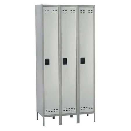 Wardrobe Locker, 36 in W, 18 in D, 78 in H, (1) Tier, (3) Wide, Gray MPN:5525GR