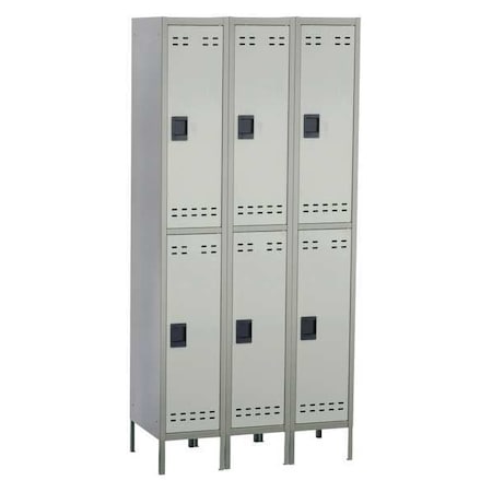 Wardrobe Locker, 36 in W, 18 in D, 78 in H, (2) Tier, (3) Wide, Gray MPN:5526GR