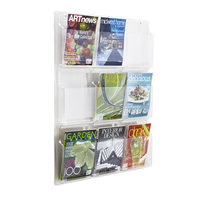Clear Literature Rack, Magazine, 9 Pockets MPN:5603CL