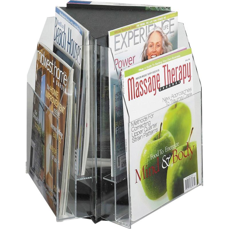 6-Pocket Magazine and Pamphlet Rotating Tabletop Display, Triangular, 12 3/4inH x 15inW MPN:5698CL