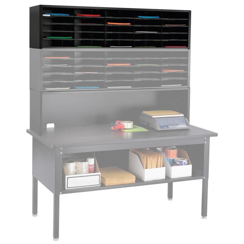 Safco E-Z Sort Mailroom Furniture, Sorter Module, 14 1/4inH x 57 1/2inW x 13inD, Black MPN:7751BL