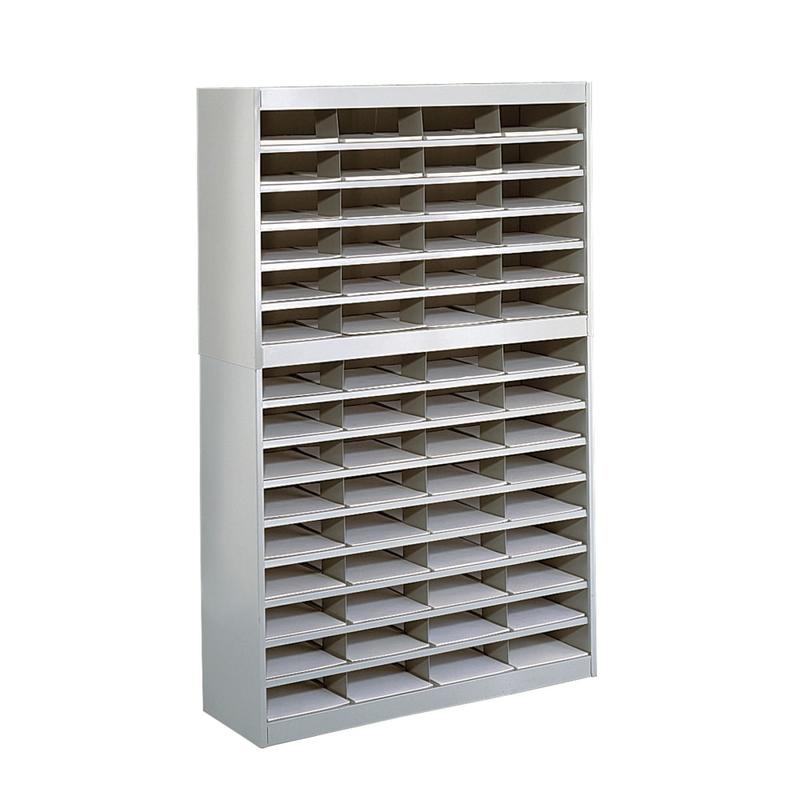 Safco E-Z Stor Steel Literature Organizer, 60 Compartments, 60inH, Gray MPN:9231GRR