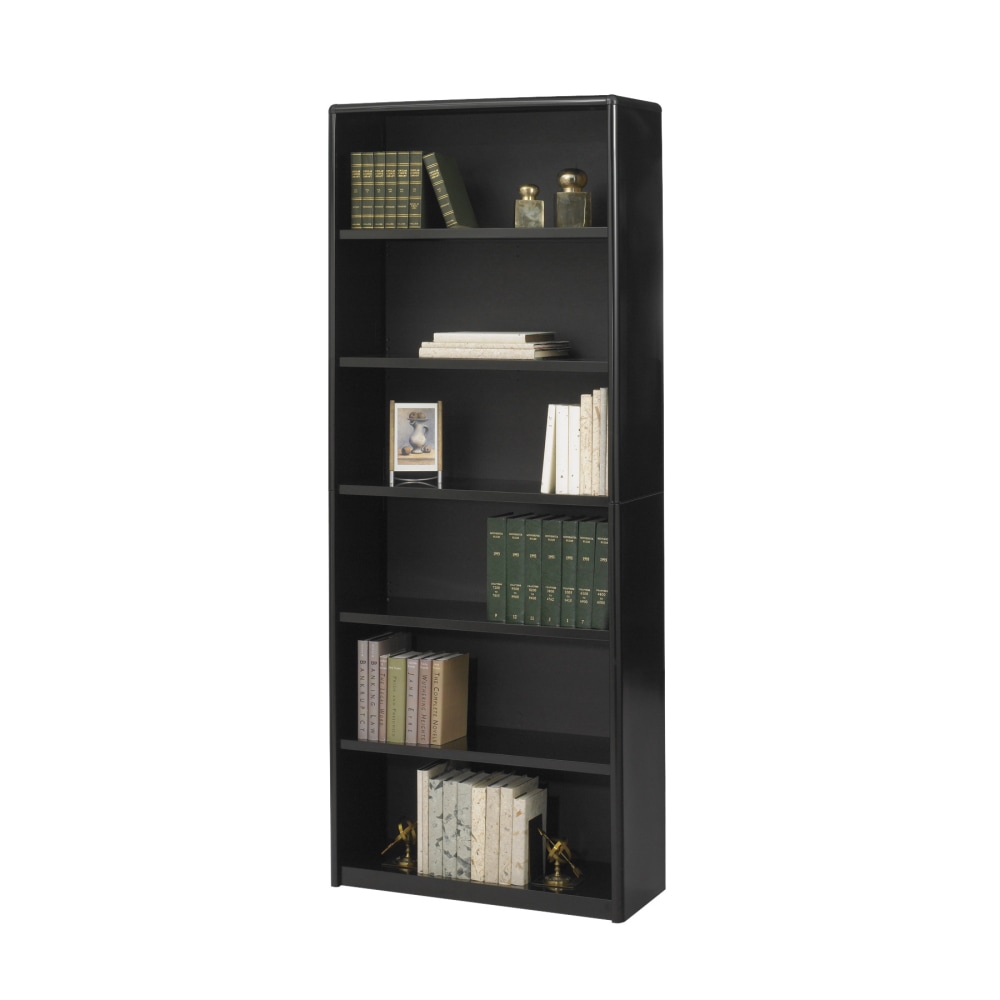 Safco Value Mate 6 Shelf Transitional Modular Shelving Bookcase, 80inH x 31-3/4inW x 13-1/2inD, Black MPN:7174BL