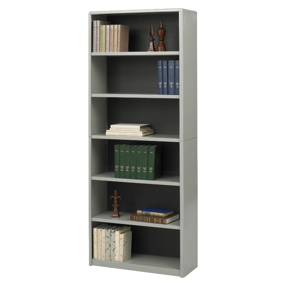 Safco Value Mate Steel Modular Shelving Bookcase, 6 Shelves, 80inH x 31-3/4inW x 13-1/2inD, Gray MPN:7174GR