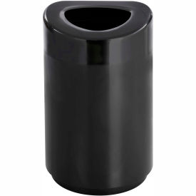 Safco® Steel Round Open Top Trash Can 30 Gallon Black 9920BL