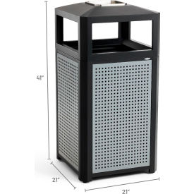 Safco® Evos™ Series Steel Garbage Can w/ Ash 38 Gallon 9935BL 9935BL