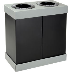 Safco® Recycling Center For Multiple Recyclables 56 Gallon Black/Gray 9794BL