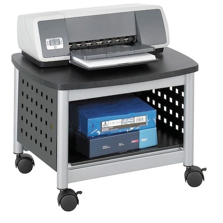 Printer Stand, 14 1/2 in H, Black/Silver MPN:1855BL