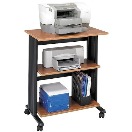 Adj Printer Stand, 3 Level, Med Oak/Blk MPN:1881MO