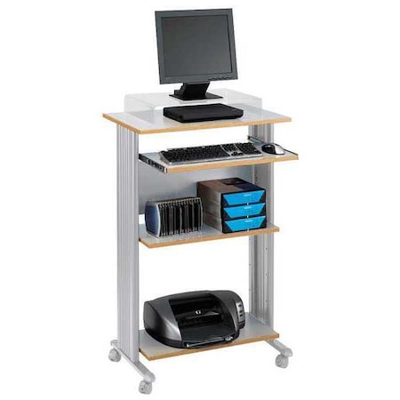 Stand-Up Workstation, 22 in D X 45 in H, 29 1/2 in W X Steel/Compressed Wood, Gray MPN:1923GR